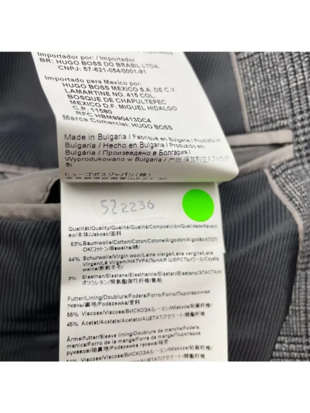 Hugo Boss Men’s The Smith13 2-Button Blazer Gray Plaid/Elbow Patches • 42R